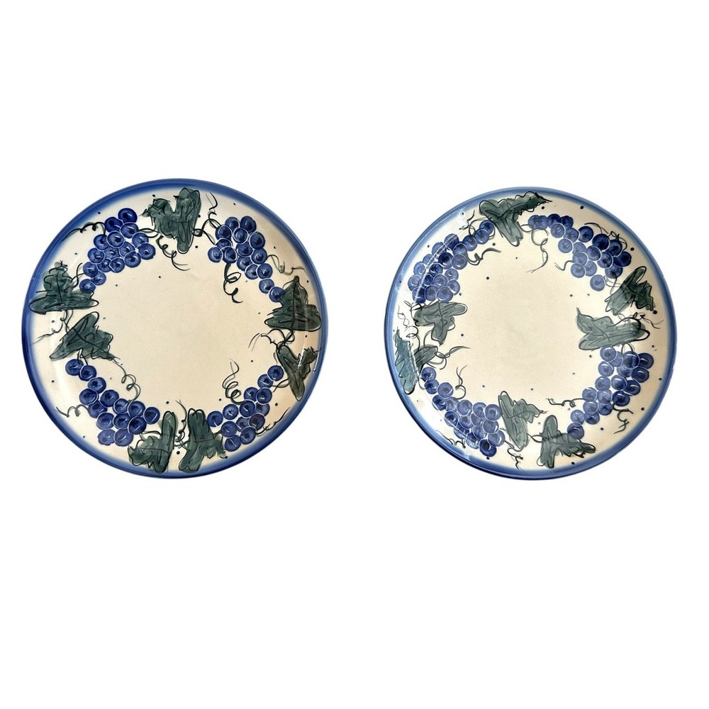 Boleslawiec Polish Pottery Salad Plates Andar Ceramics Anita Tofil Unikat Grape